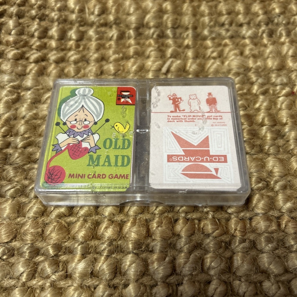 Vintage Ed-U-Cards 1967 Old Maid & Mixies in Hard Plastic Case Complete W Inst.